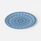 Blaues Dekorpapier Pappteller (Schrägansicht)