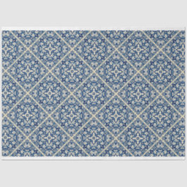 Blaues Delft-Fliesenmuster Entcouppapier Seidenpapier