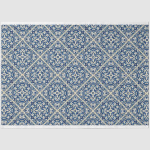 Blaues Delft-Fliesenmuster Entcouppapier Seidenpapier
