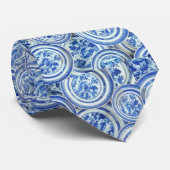 BLAUES DELFT KRAWATTE (Gerollt)