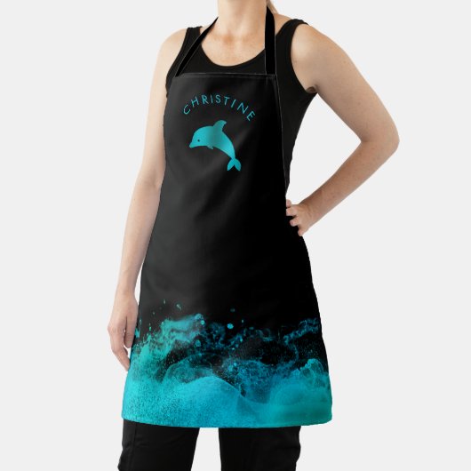 Blaues Delphin-Logo Schürze (InSitu)