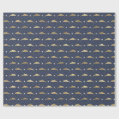 Blaues Delphin-Muster Geschenkpapier (Flach)
