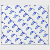 Blaues Delphin-Packpapier Geschenkpapier (Flach)