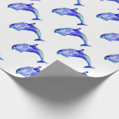 Blaues Delphin-Packpapier Geschenkpapier (Ecke)