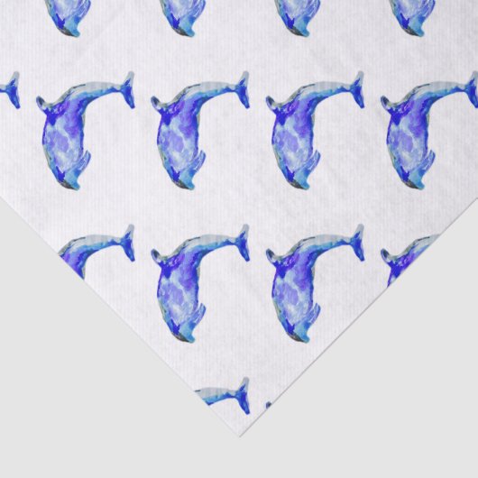 Blaues Delphin-Seidenpapier Seidenpapier (Ausschnitt)