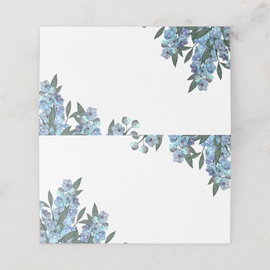 Blaues Delphinium Platzkarte (Außenseite Aufgefaltet)