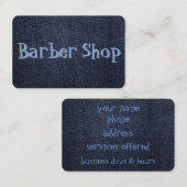 Blaues Denim auf a Visitenkarte (Vorne/Hinten)