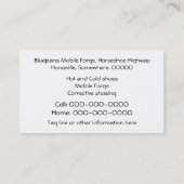 Blaues Denim mit Goldhufeisenhufschmied Visitenkarte (Rückseite)