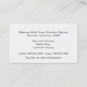 Blaues Denim- und Silberhufeisen Visitenkarte (Rückseite)