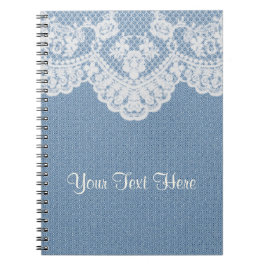 Blaues Denim und Spitze Notizblock