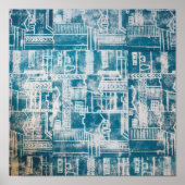 Blaues Derby-Muster Poster (Vorne)