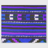 Blaues Design des nativen Amerikanischen Ureinwohn Geschenkpapier (Flach)