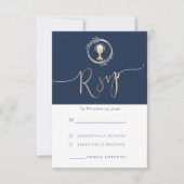 Blaues Design Erste RSVP-Karte RSVP Karte (Vorderseite)