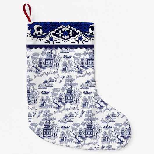 Blaues Design Kleiner Weihnachtsstrumpf (Vorderseite)