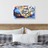 Blaues Design Leinwanddruck (Insitu (Schlafzimmer))