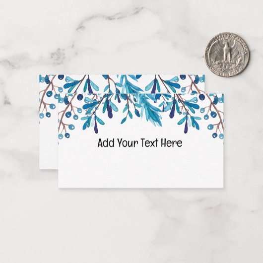 Blaues Design Mitteilungskarte (Vorderseite/Rückseite Beispiel)