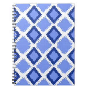Blaues Diamant Ikat Muster Notizblock