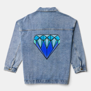 Blaues, diamantenes 💎 Denim-Jackett 🧥 Jeansjacke