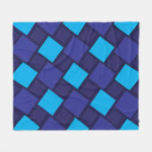 Blaues diamantgeometrisches Muster Fleecedecke (Vorderseite (Horizontal))