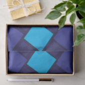 Blaues diamantgeometrisches Muster Seidenpapier (Geschenk)