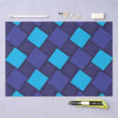 Blaues diamantgeometrisches Muster Seidenpapier (Handwerk)