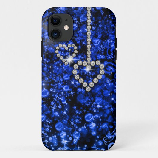 Blaues Diamantherz Case-Mate iPhone Hülle (Rückseite)