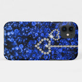 Blaues Diamantherz Case-Mate iPhone Hülle (Rückseite (Horizontal))
