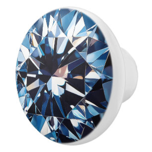 Blaues Diamantkristall-Muster Keramikknauf