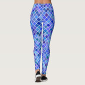 Blaues Diamantmuster Frauen Leggings (Rückseite)
