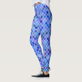 Blaues Diamantmuster Frauen Leggings (Links)