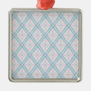 blaues Diamantmuster Ornament Aus Metall