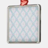 blaues Diamantmuster Ornament Aus Metall (Links)