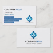 Blaues Diamantsymbol - Modernes Beruflich Visitenkarte (Vorne/Hinten)