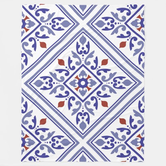 Blaues Diamond Geometric Fleece Blanket (Vorderseite)