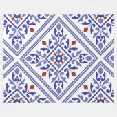 Blaues Diamond Geometric Fleece Blanket (Vorderseite (Horizontal))