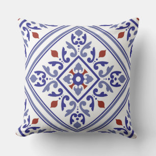 Blaues Diamond Geometric Pillow Kissen