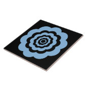 Blaues digitales Blumenmuster Fliese (Seite)