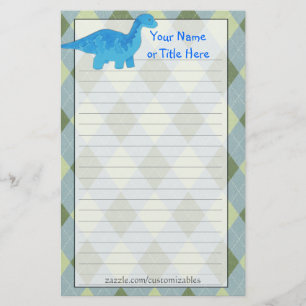 Blaues Dino-Briefpapier Briefpapier