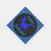 Blaues Dinosaurier-Hide Frohe Geburtstag! Serviette (Ecke)