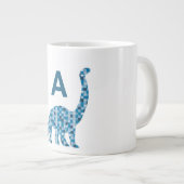 Blaues Dinosaurier-Monogramm Jumbo-Tasse (Vorderseite Rechts)