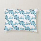 Blaues Dinosaurier personalisierter Säuglingskisse Dekokissen (Rückseite)