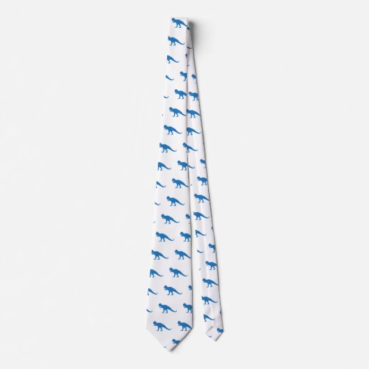 Blaues Dinosauriermuster Krawatte (Vorderseite)