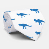 Blaues Dinosauriermuster Krawatte (Gerollt)