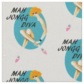 Blaues Diva-Gewebe Milliamperestunde Jongg Stoff (Nahaufnahme)