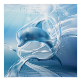 Blaues Dolphin-Poster Poster
