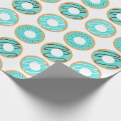 Blaues Donuts-Muster Geschenkpapier (Ecke)