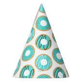 Blaues Donuts-Muster Partyhütchen (Links)