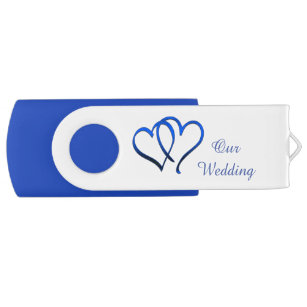 Blaues doppeltes Herz, das USB-Antrieb Wedding ist USB Stick
