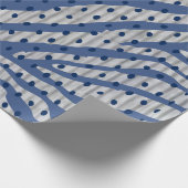 Blaues Dot- und entpacktes Geschenkpapier (Ecke)