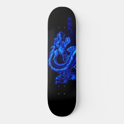 BLAUES Drache Brett Skateboard (Vorderseite)